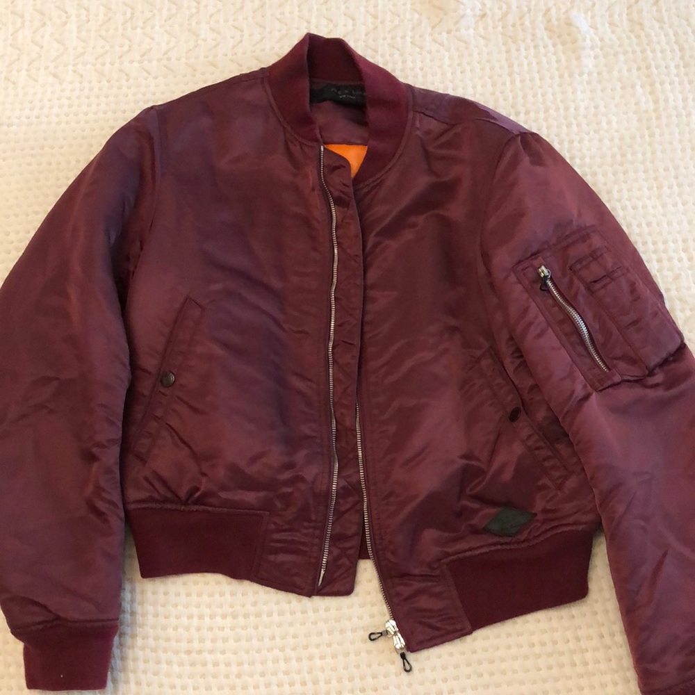 RAG & BONE Manston Bomber Jacket in Burgundy